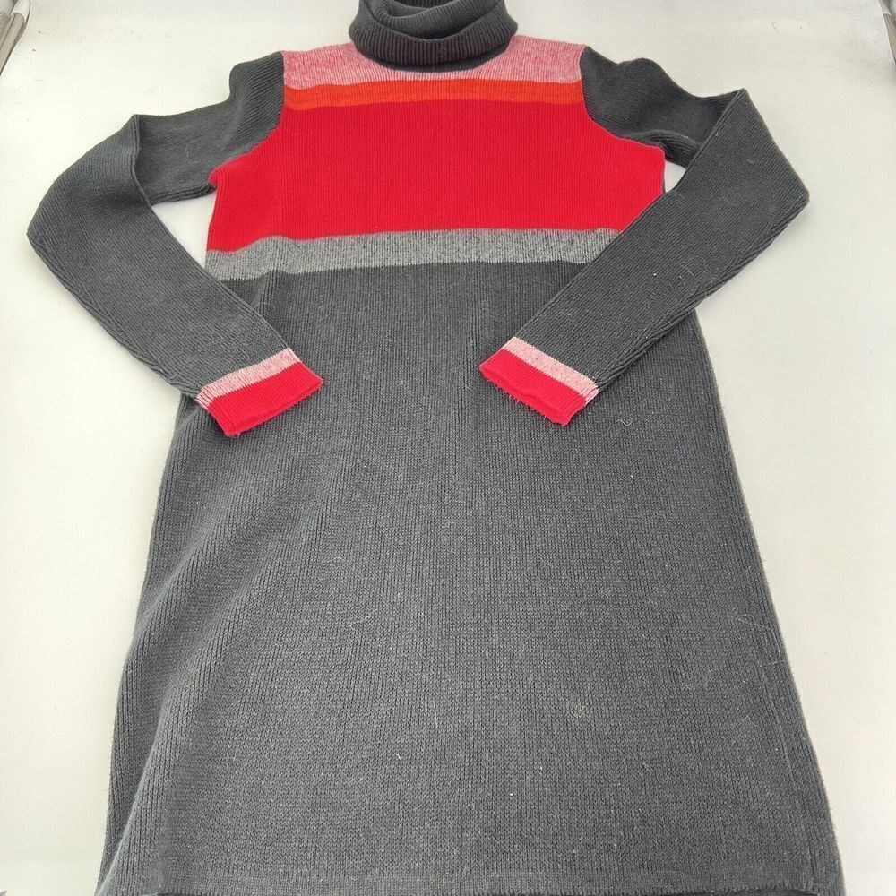 Free People Size XS Winter Break Mini Colorblock Knit Turtleneck Sweater Dress